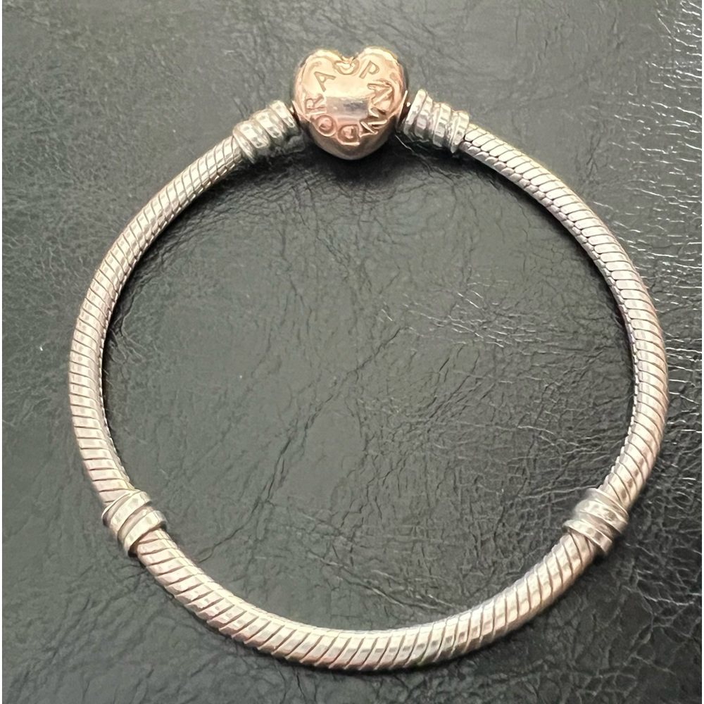 Pandora Moments 14K Rose Gold Heart Clasp Bracelet - Like New